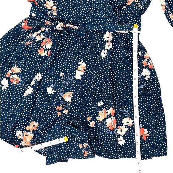 Trixxi Blue and Pink Floral Romper with Belt - Picture 10 of 12